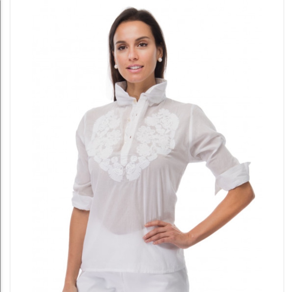 Gretchen Scott white Alcapulco blouse